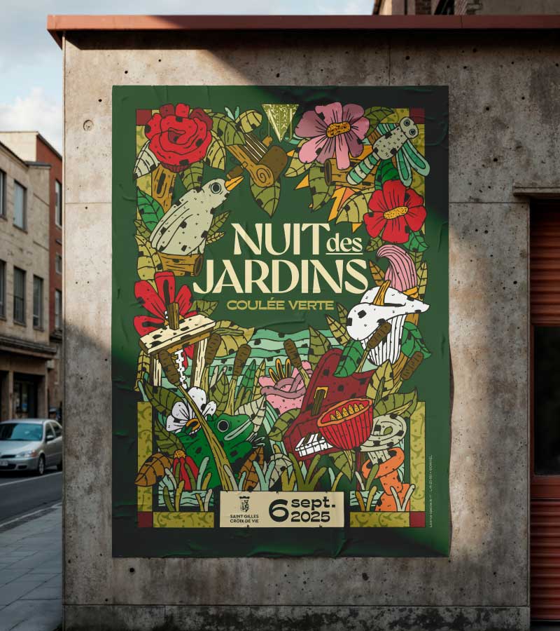 Nuit des jardins 2025 creation graphique depliant agence de communication owmel saint gilles croix de vie 1